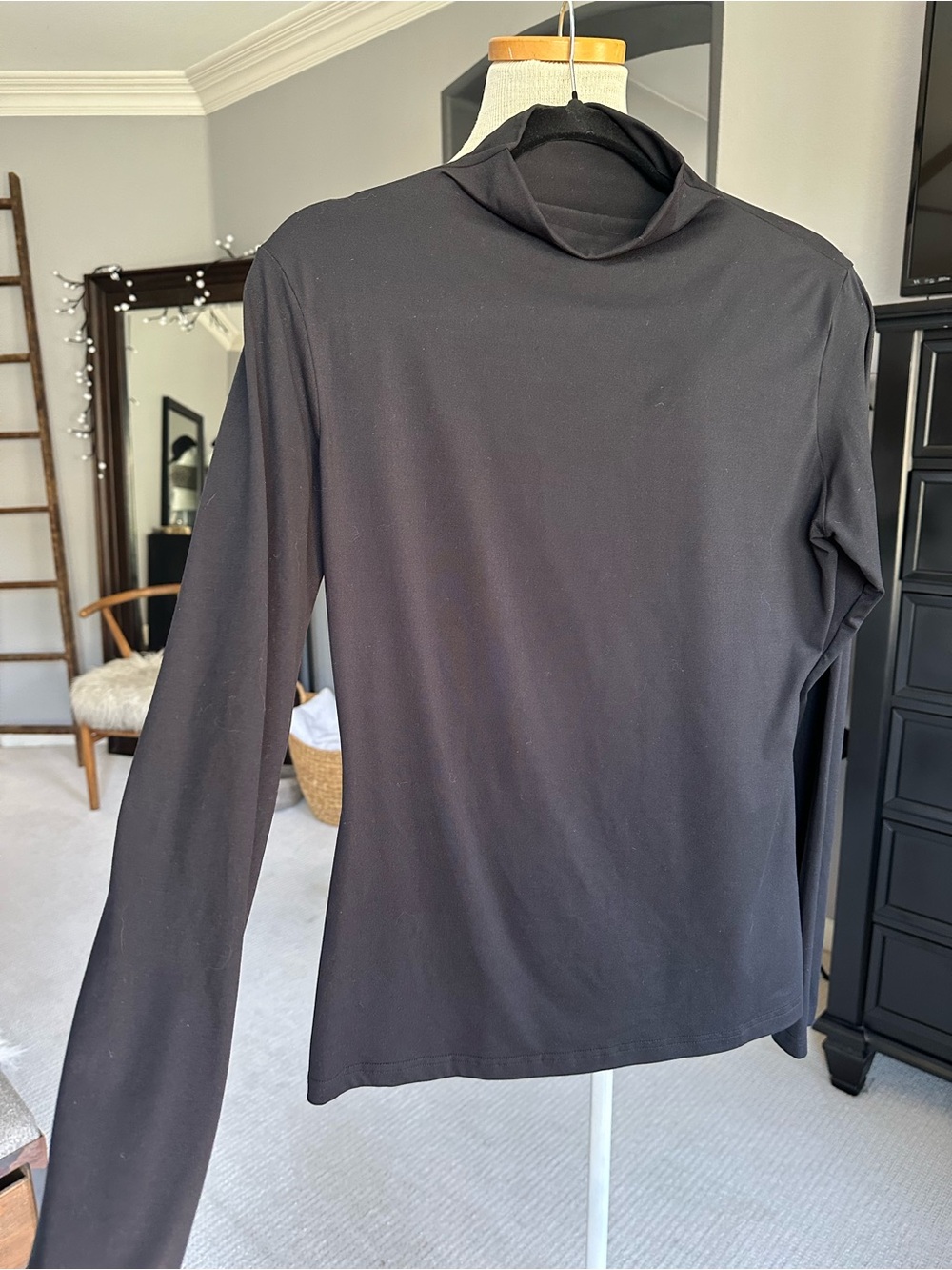 Ekouaer Tee Mock Neck Long Sleeve size large